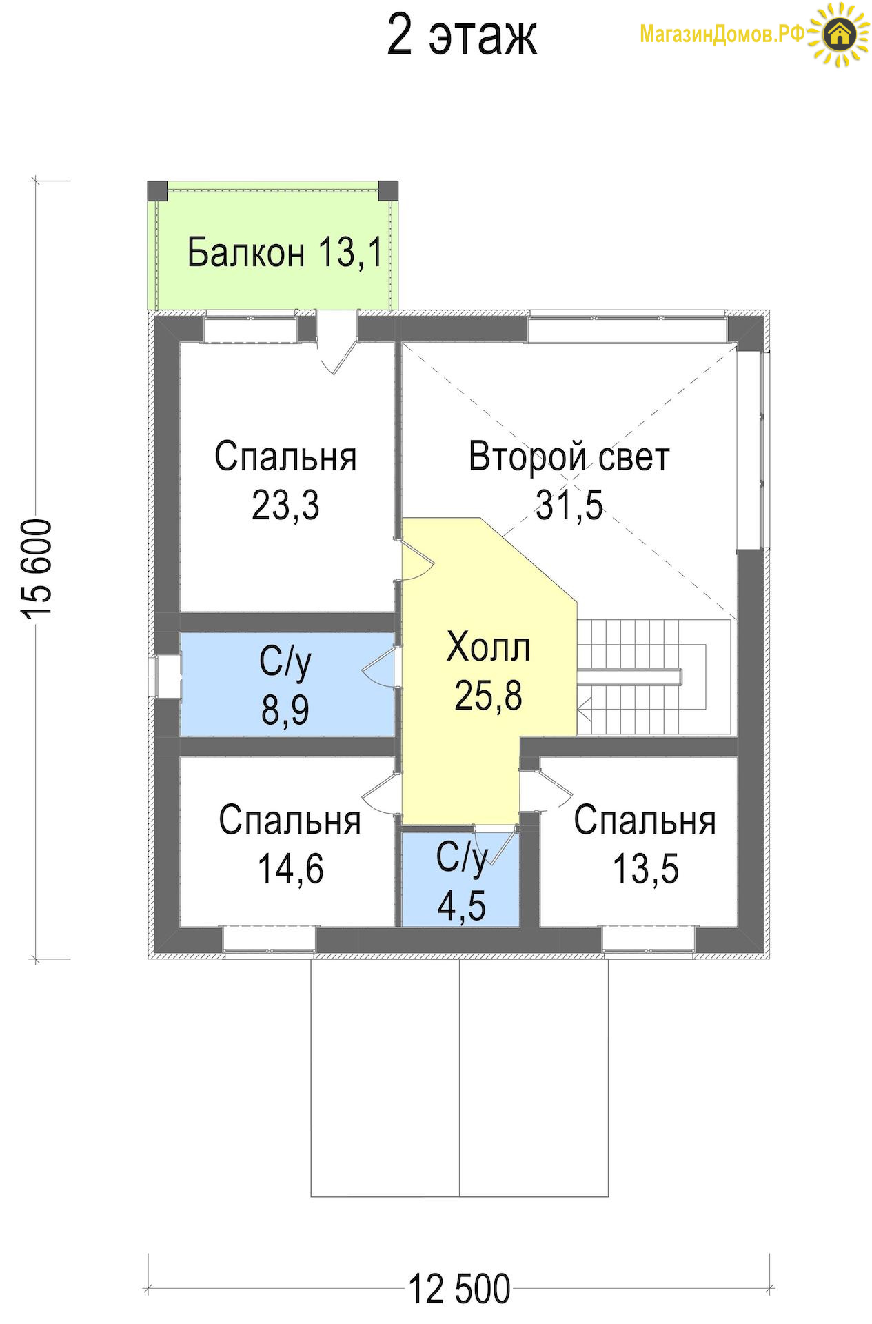 Дом из поротерма 20х11 под ключ в Москве, площадь 320 м2, 2 этажа. Проект и  цена на сайте компании Светлый Дом